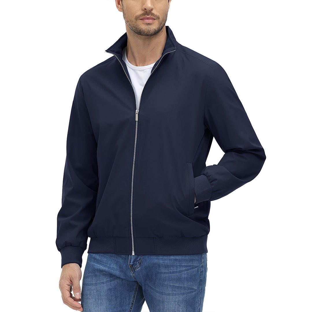Men's Lightweight Casual Jacket - Breathable Bomber Coat for Spring