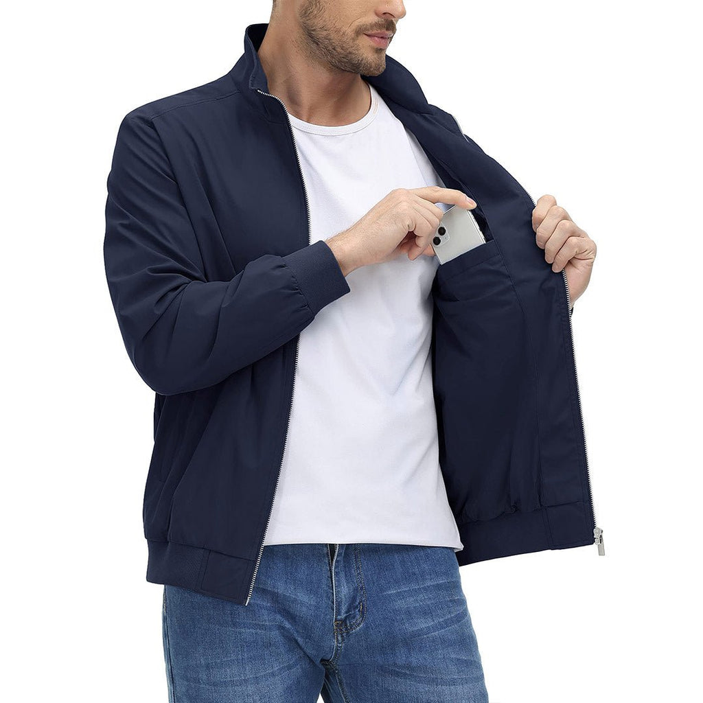 Men's Lightweight Casual Jacket - Breathable Bomber Coat for Spring