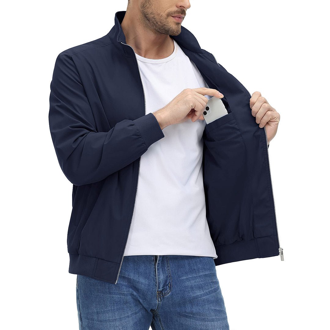 Men's Lightweight Casual Jacket - Breathable Bomber Coat for Spring