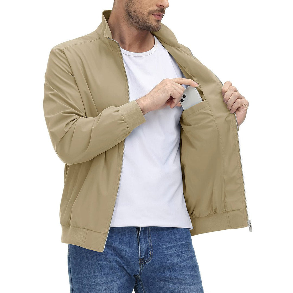 Men's Lightweight Casual Jacket - Breathable Bomber Coat for Spring