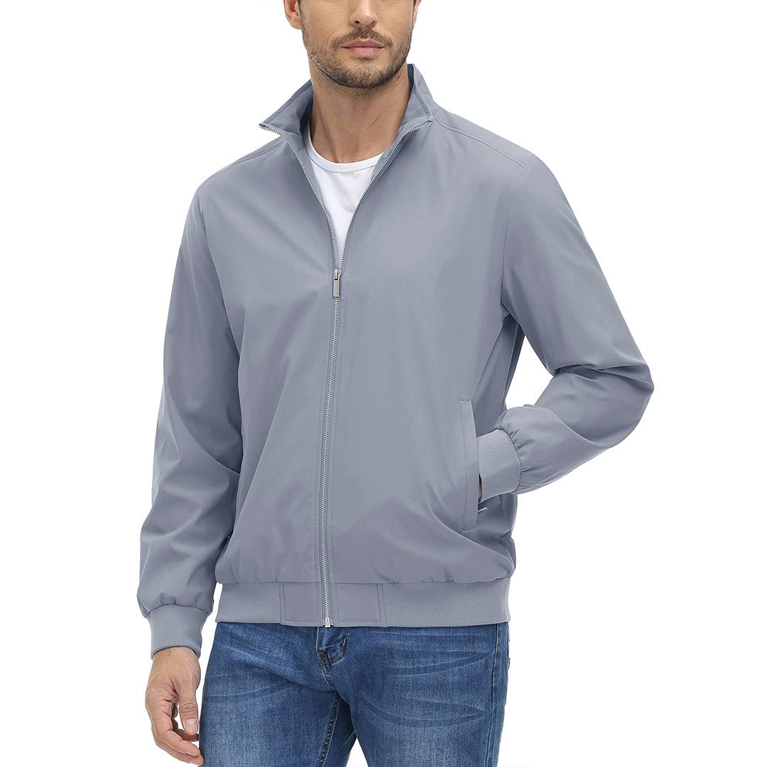 Men's Lightweight Casual Jacket - Breathable Bomber Coat for Spring