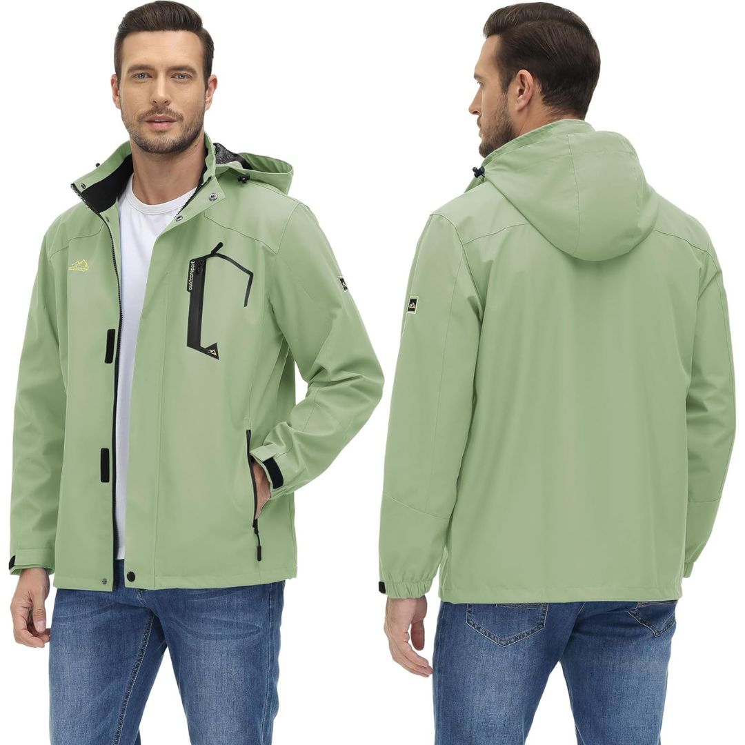 Men's Waterproof Outdoor Hiking Jacket with Zipped Pockets