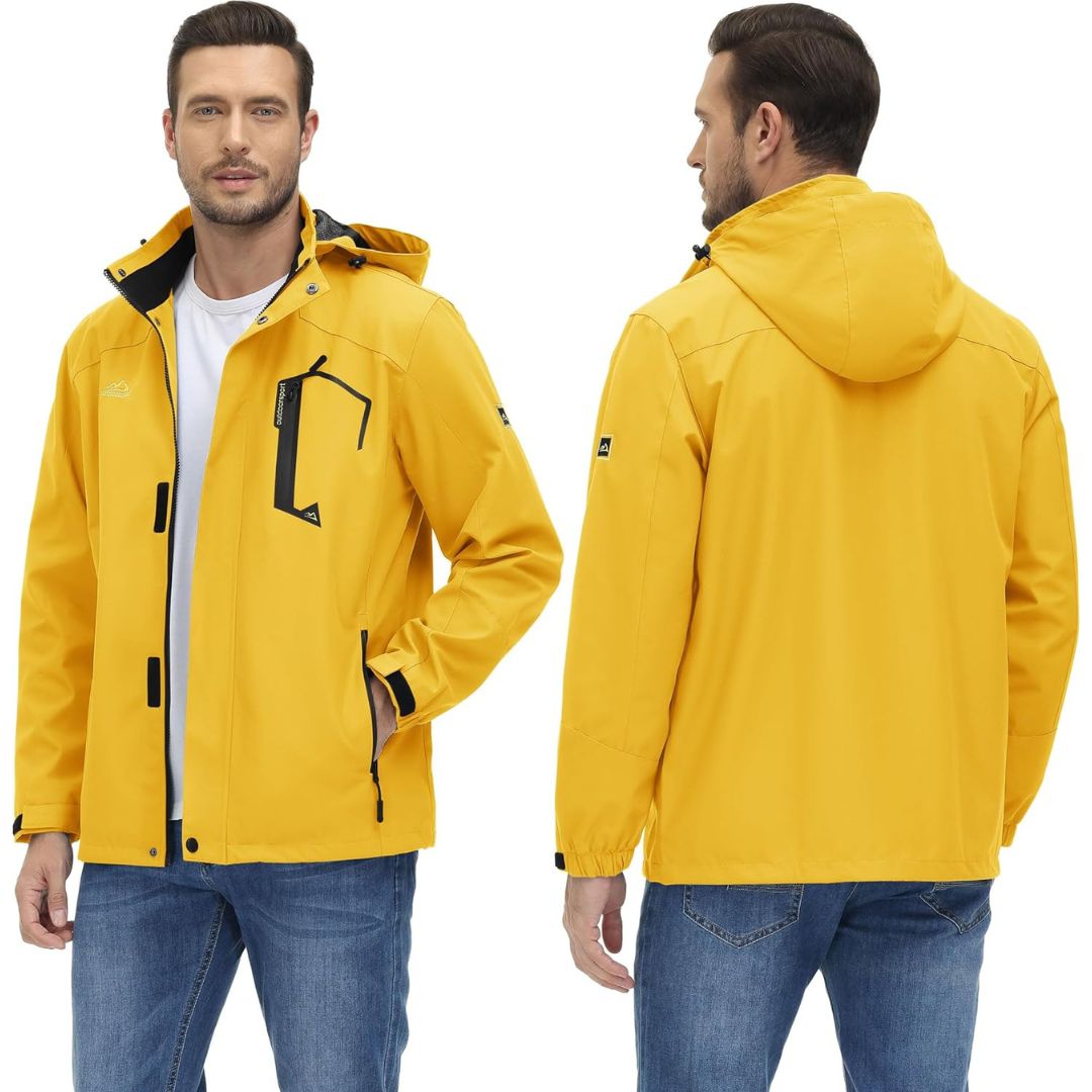 Men's Waterproof Outdoor Hiking Jacket with Zipped Pockets
