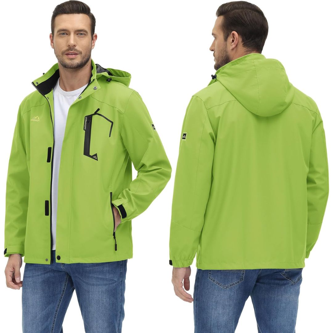 Men's Waterproof Outdoor Hiking Jacket with Zipped Pockets