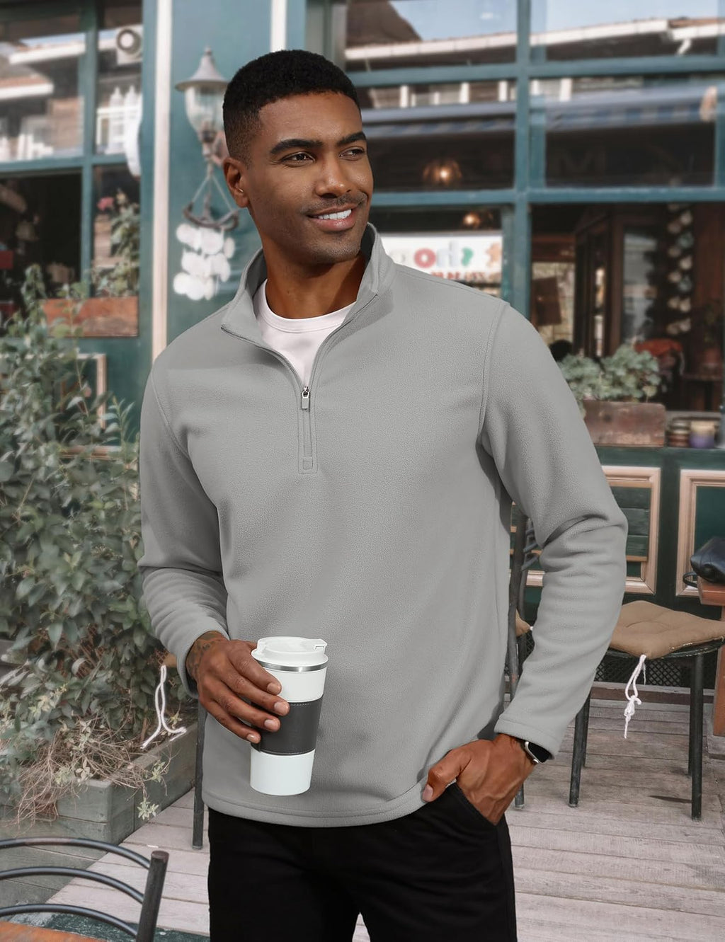 Men's Pullover Workout Fleece 1/4 Zip Uncw Vintage Sweatshirts