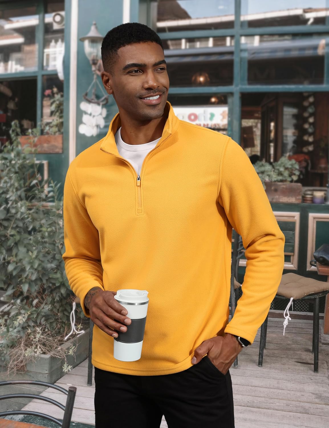 Men's Pullover Workout Fleece 1/4 Zip Uncw Vintage Sweatshirts