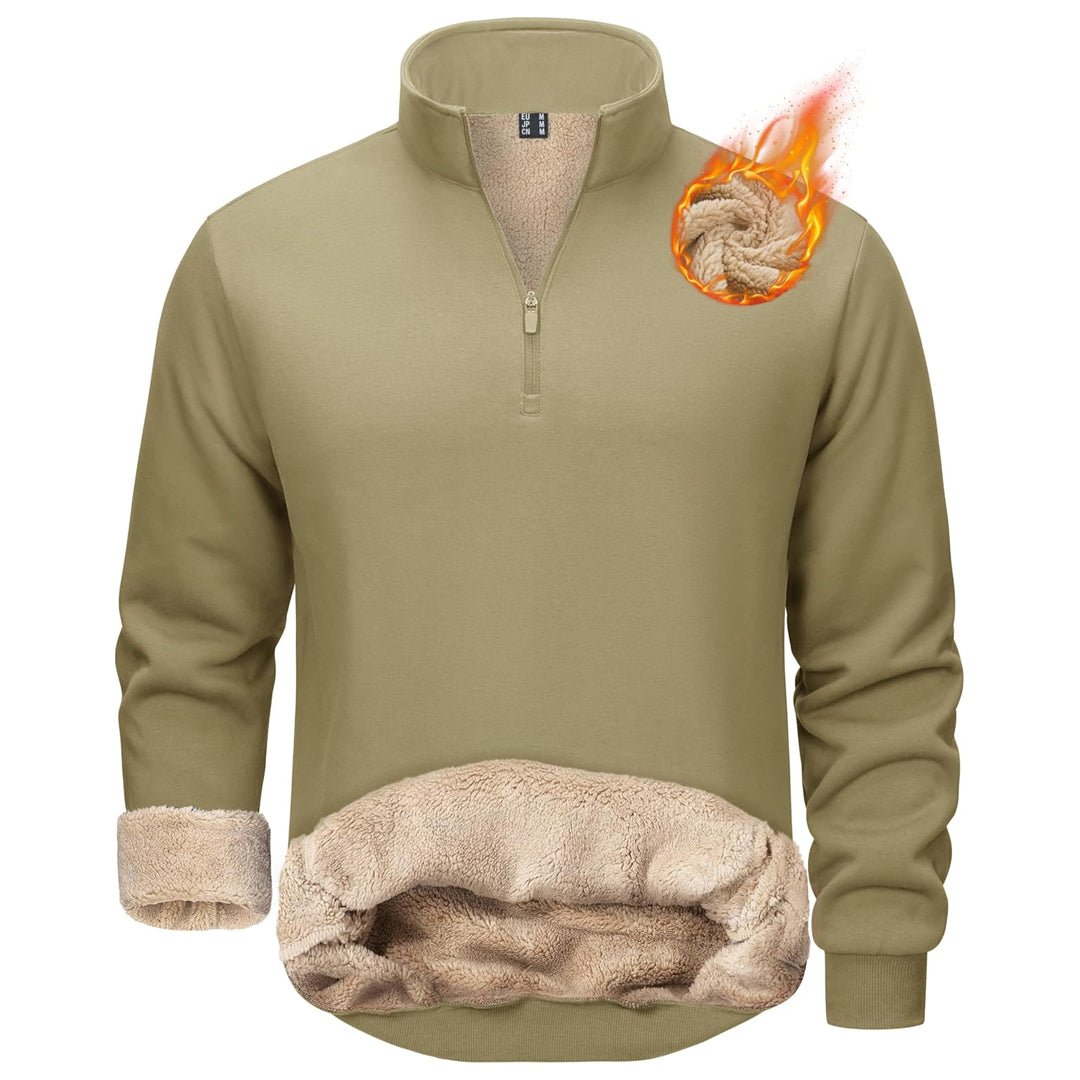 Men's Quarter Zip Fleece Pullover Warm Winter Sweatshirt