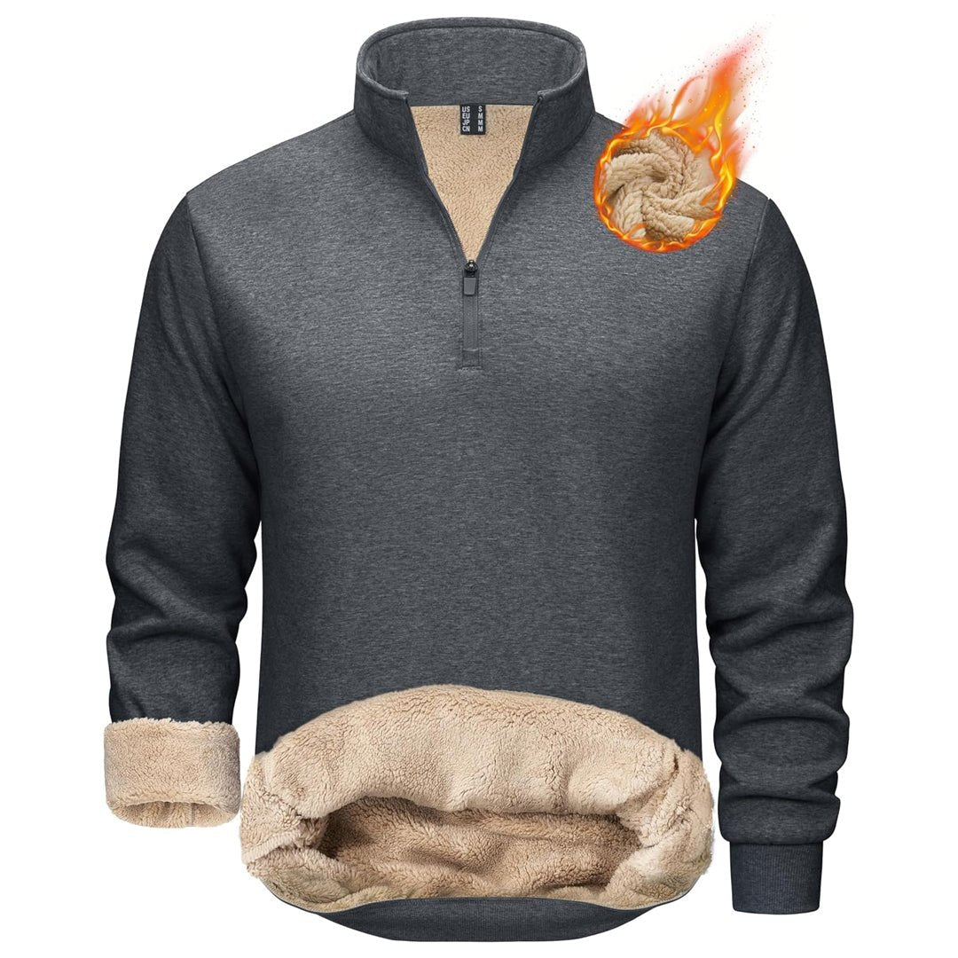Men's Quarter Zip Fleece Pullover Warm Winter Sweatshirt