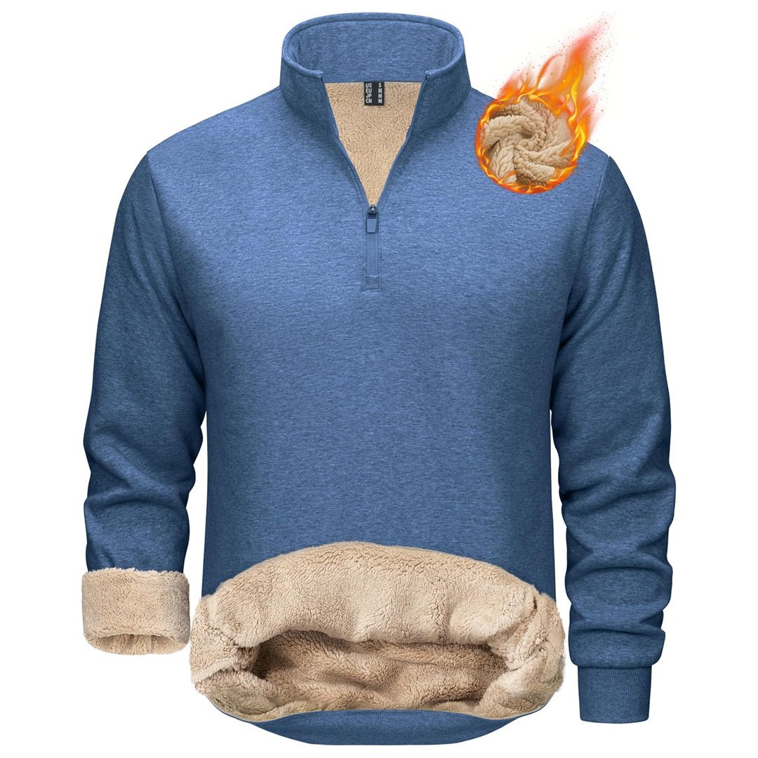 Men's Quarter Zip Fleece Pullover Warm Winter Sweatshirt