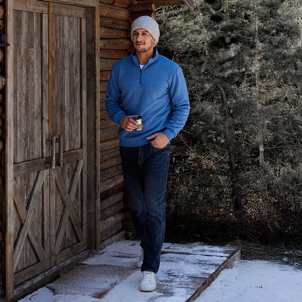 Men's Quarter Zip Fleece Pullover Warm Winter Sweatshirt