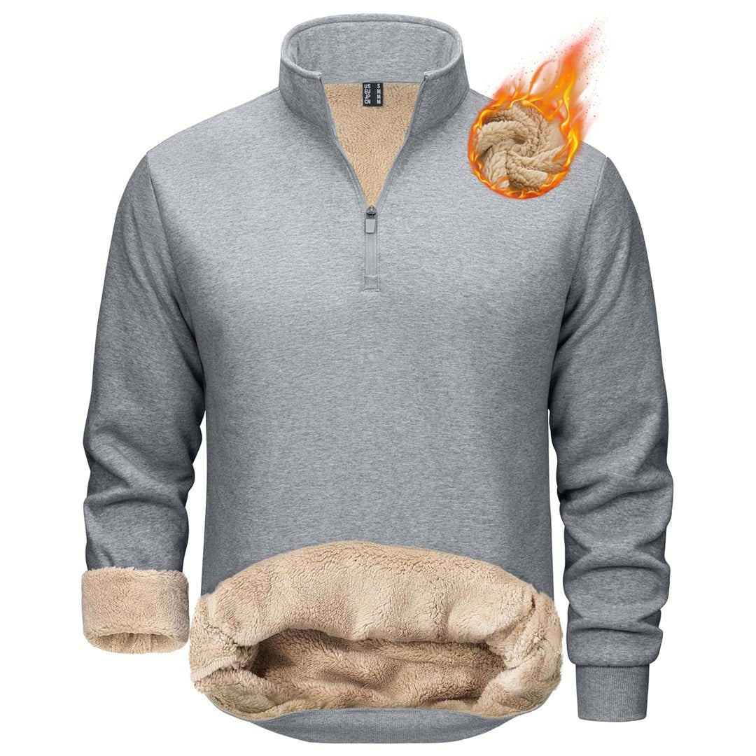 Men's Quarter Zip Fleece Pullover Warm Winter Sweatshirt