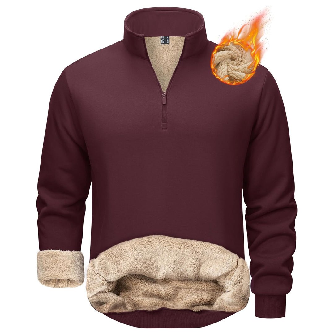 Men's Quarter Zip Fleece Pullover Warm Winter Sweatshirt