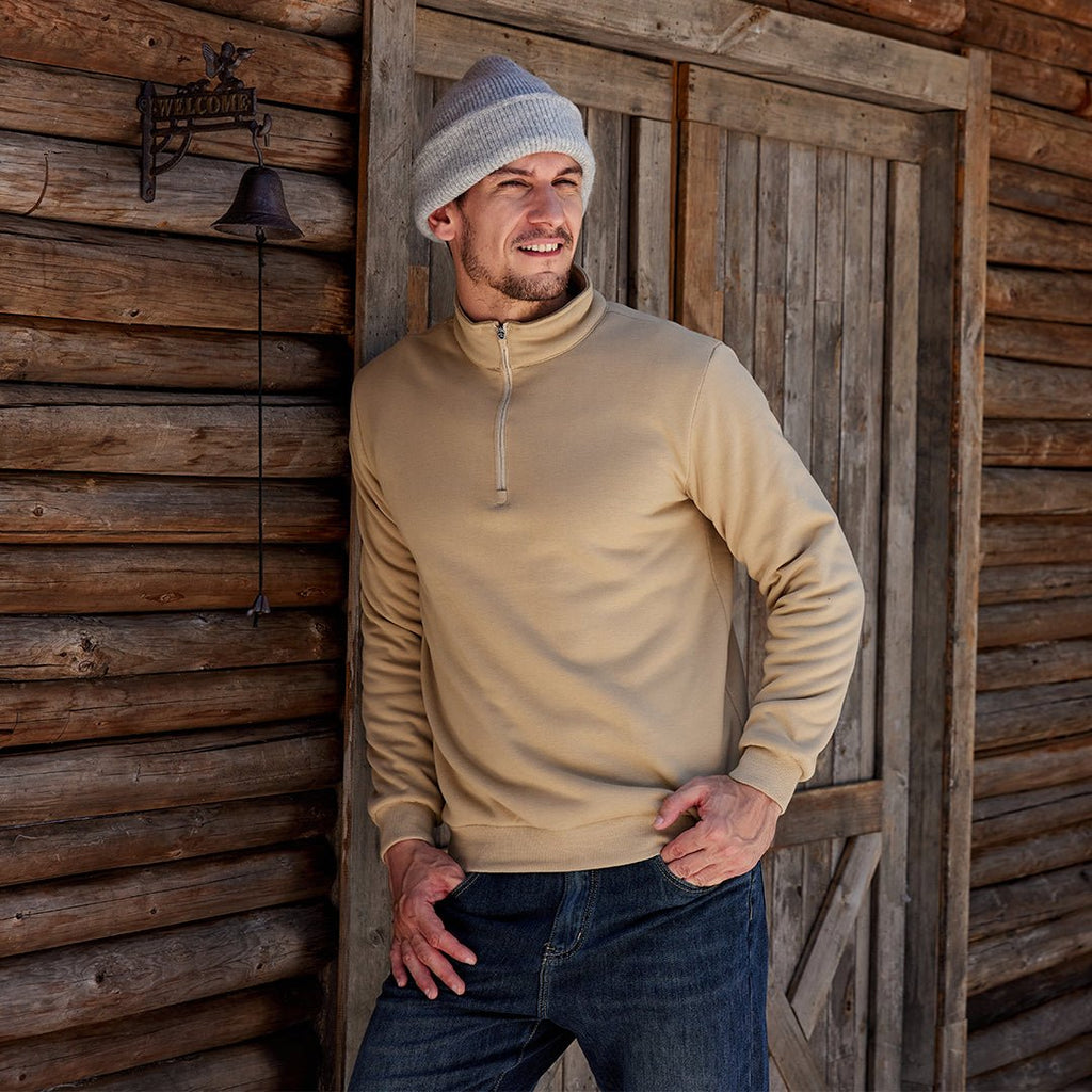 Men's Quarter Zip Fleece Pullover Warm Winter Sweatshirt
