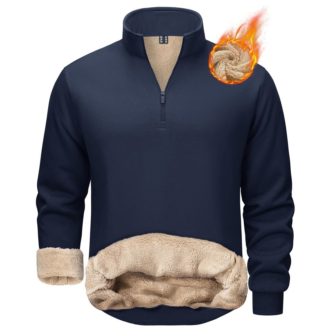 Men's Quarter Zip Fleece Pullover Warm Winter Sweatshirt