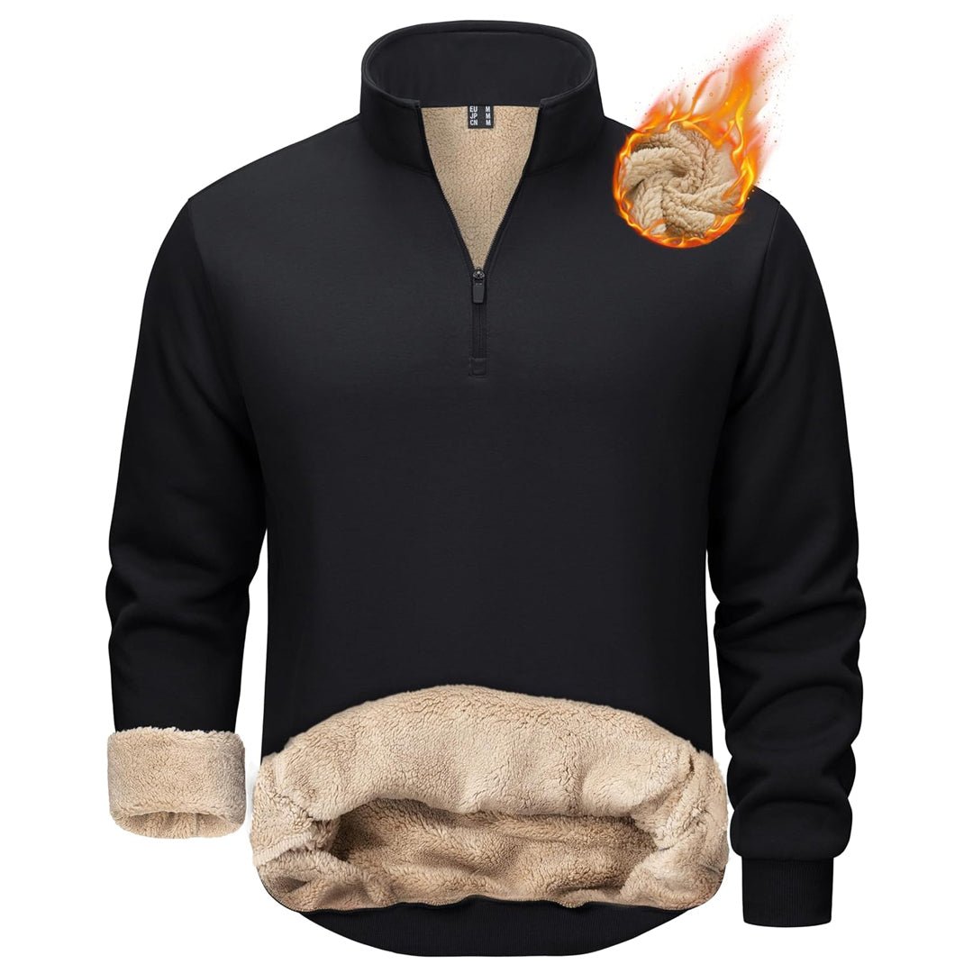 Men's Quarter Zip Fleece Pullover Warm Winter Sweatshirt