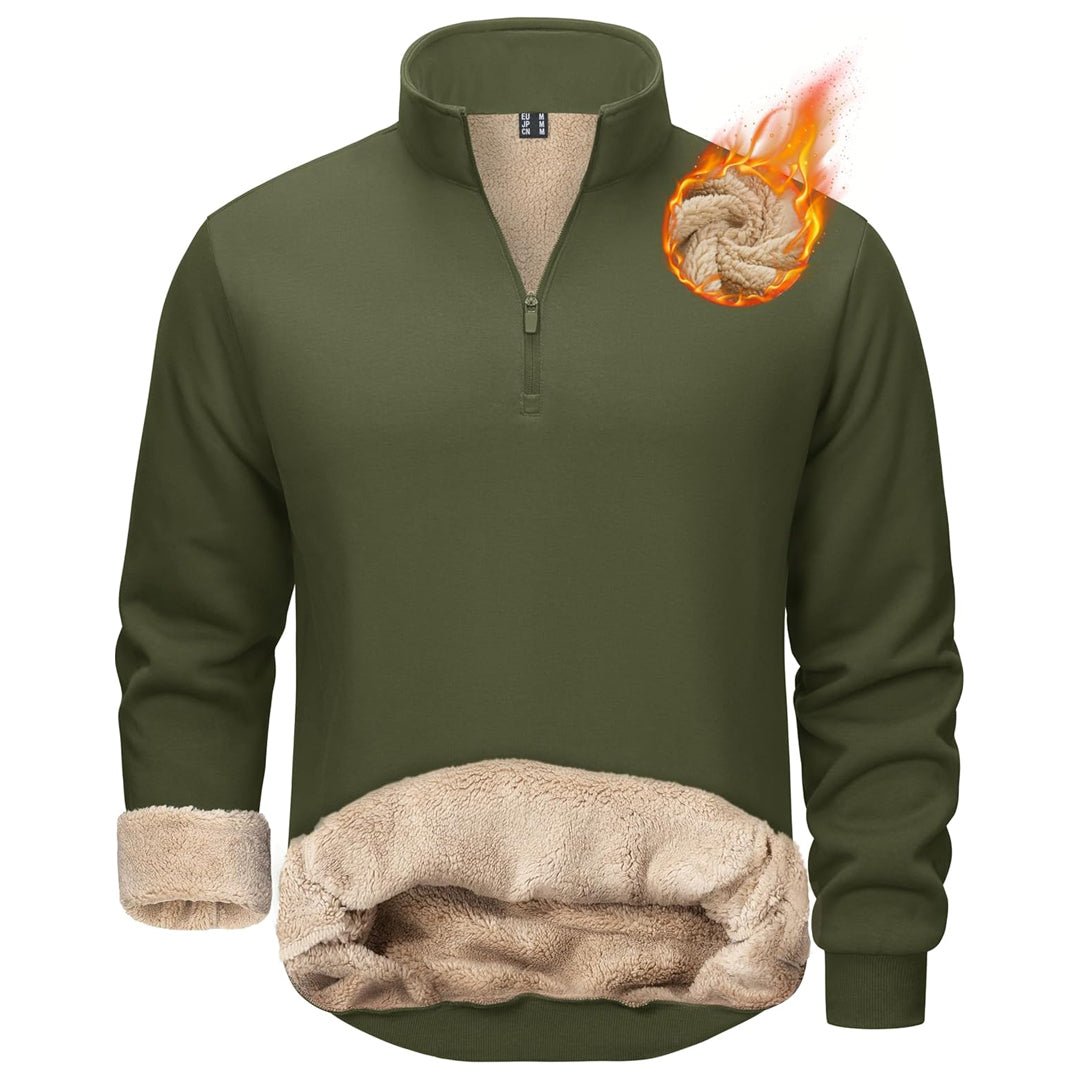Men's Quarter Zip Fleece Pullover Warm Winter Sweatshirt