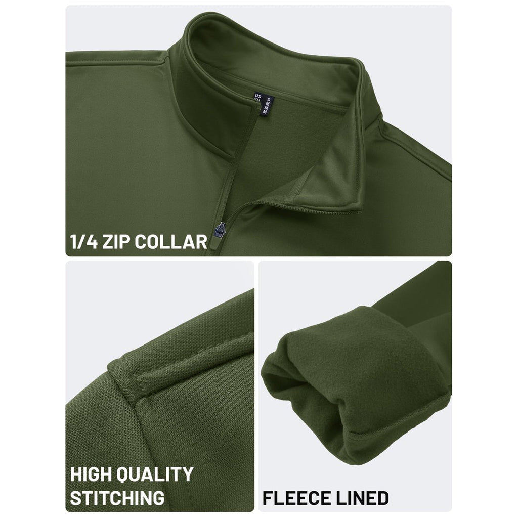 Men's Quarter Zip Pullover Sweatshirts Lightweight Fleece Lined