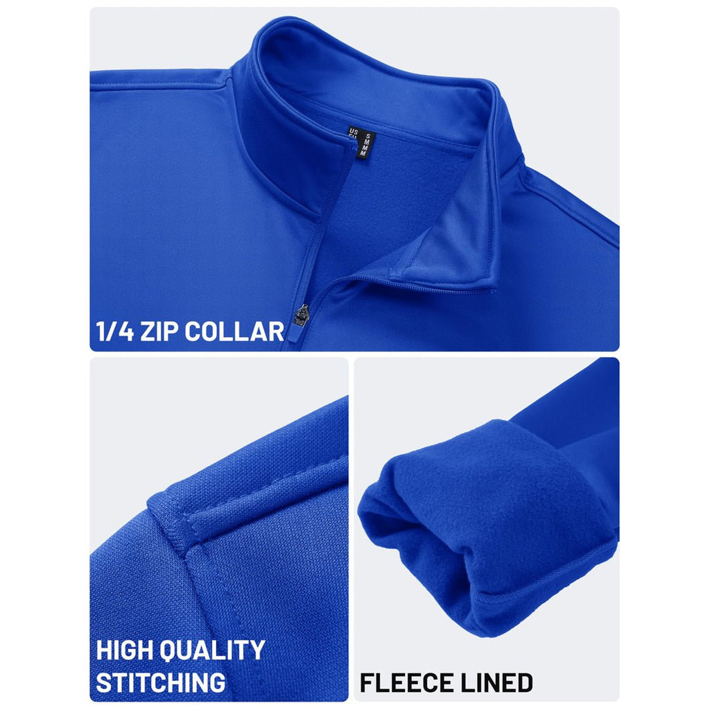 Men's Quarter Zip Pullover Sweatshirts Lightweight Fleece Lined