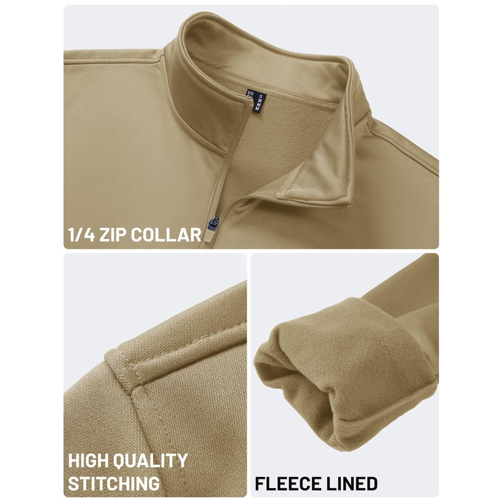 Men's Quarter Zip Pullover Sweatshirts Lightweight Fleece Lined