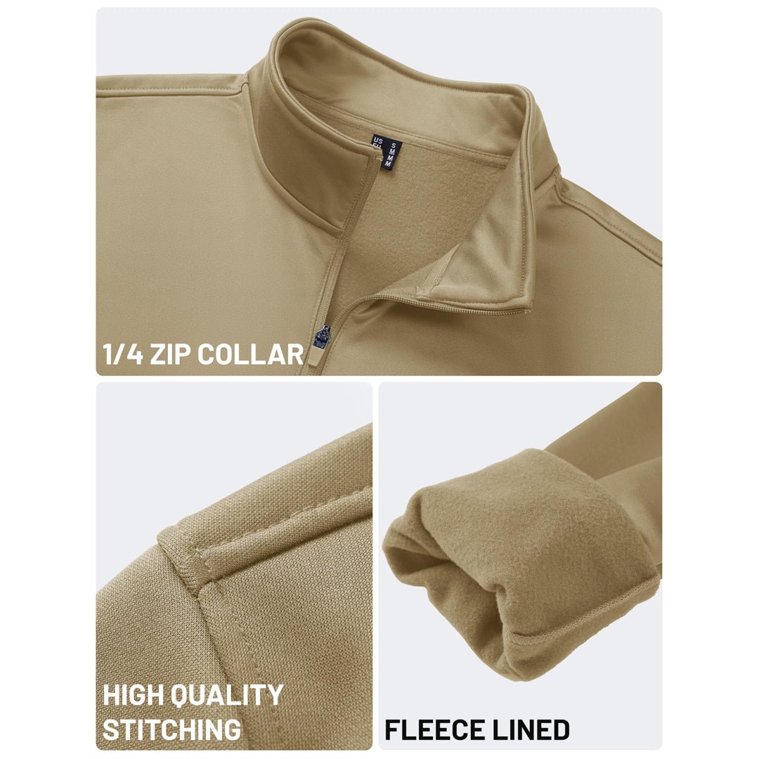 Men's Quarter Zip Pullover Sweatshirts Lightweight Fleece Lined