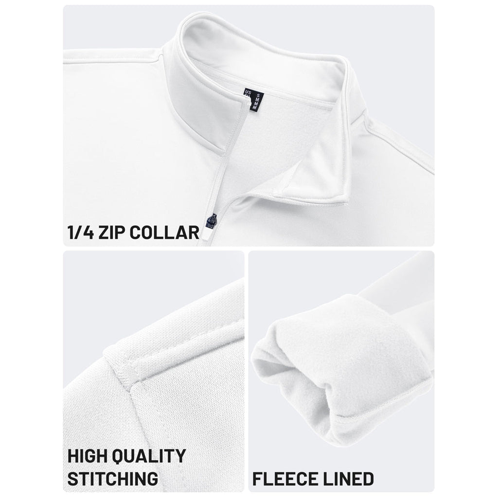 Men's Quarter Zip Pullover Sweatshirts Lightweight Fleece Lined