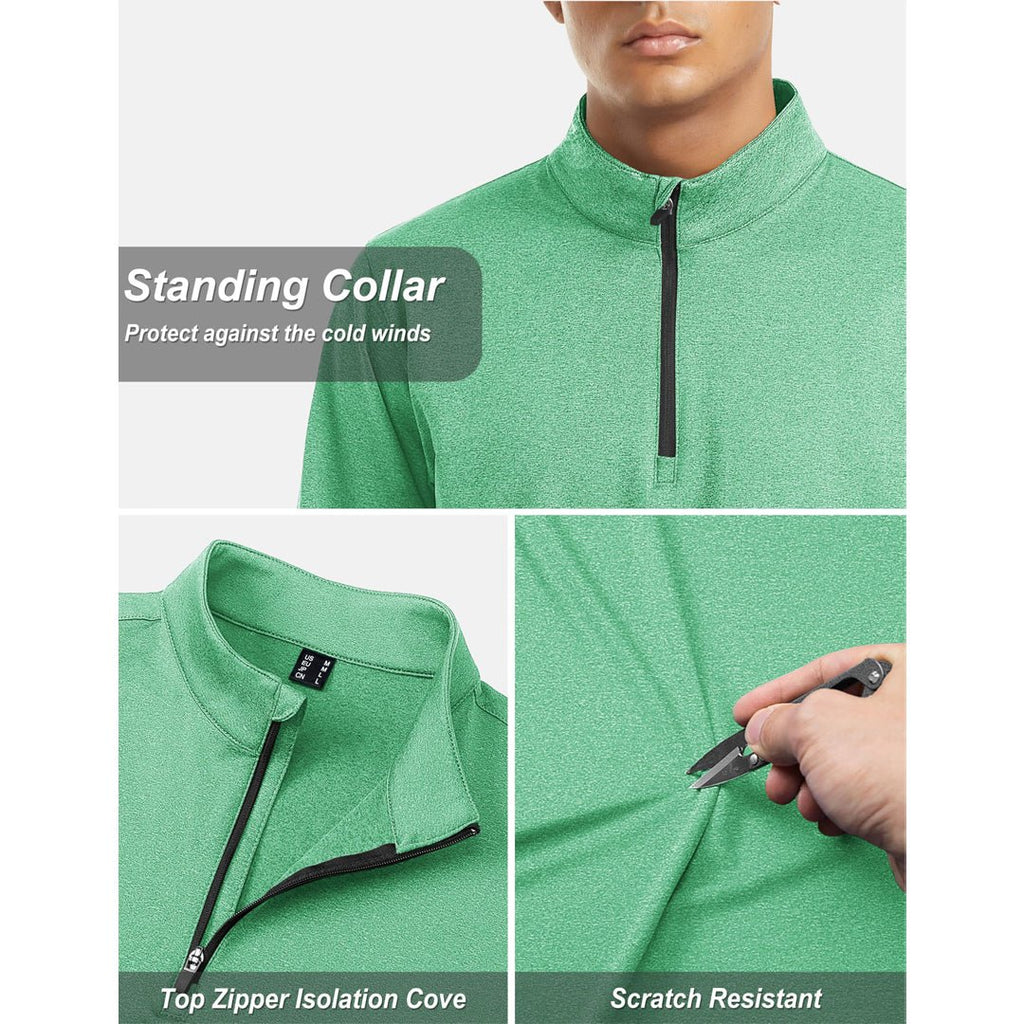 Men's Quarter Zip Thermal Fleece Lined Pullover Sweatshirt