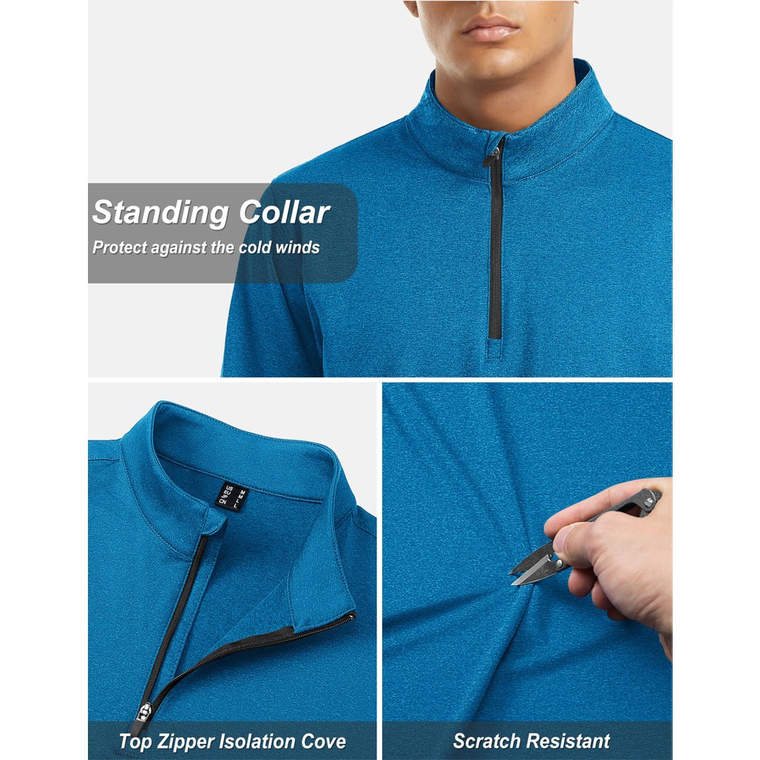 Men's Quarter Zip Thermal Fleece Lined Pullover Sweatshirt
