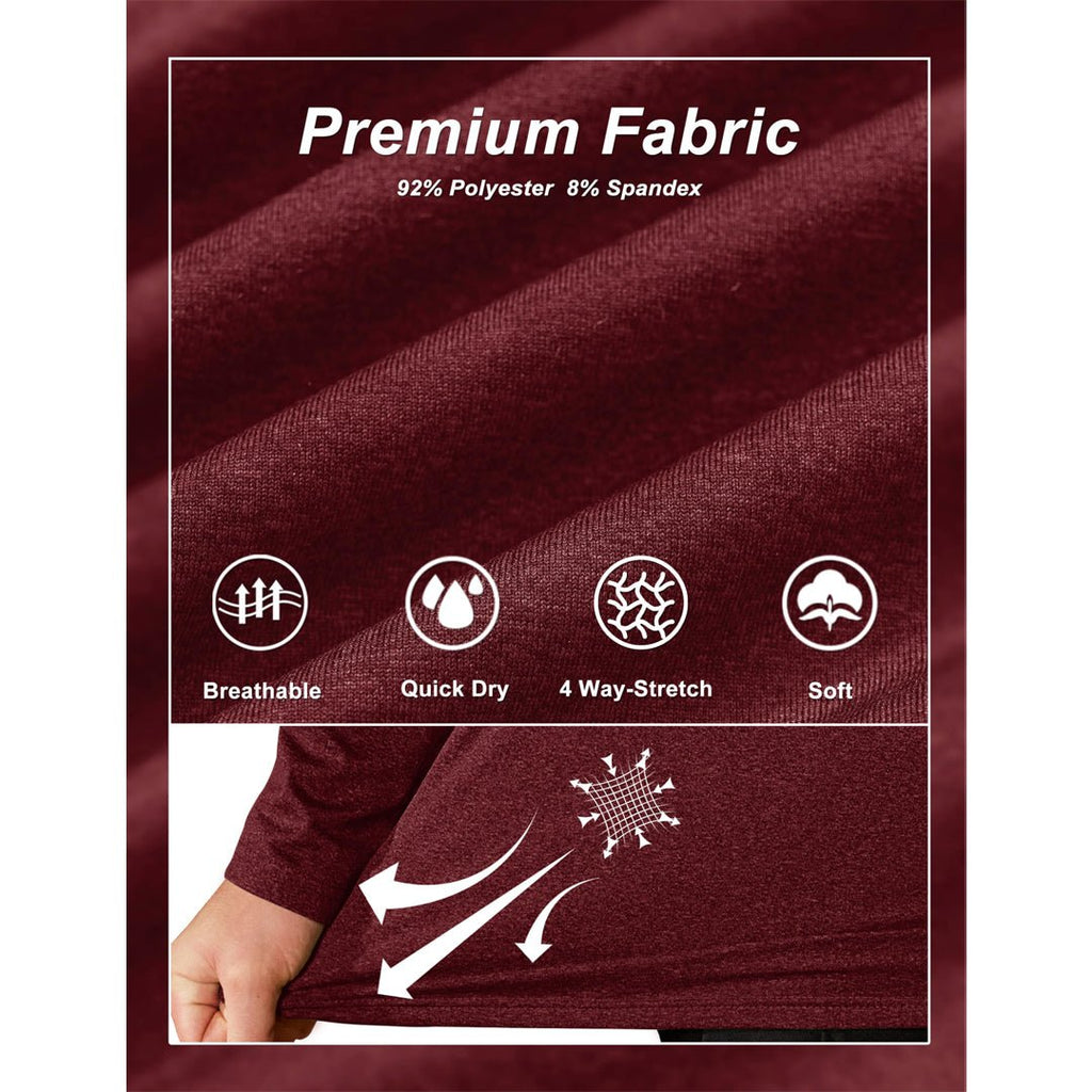 Men's Quarter Zip Thermal Fleece Lined Pullover Sweatshirt