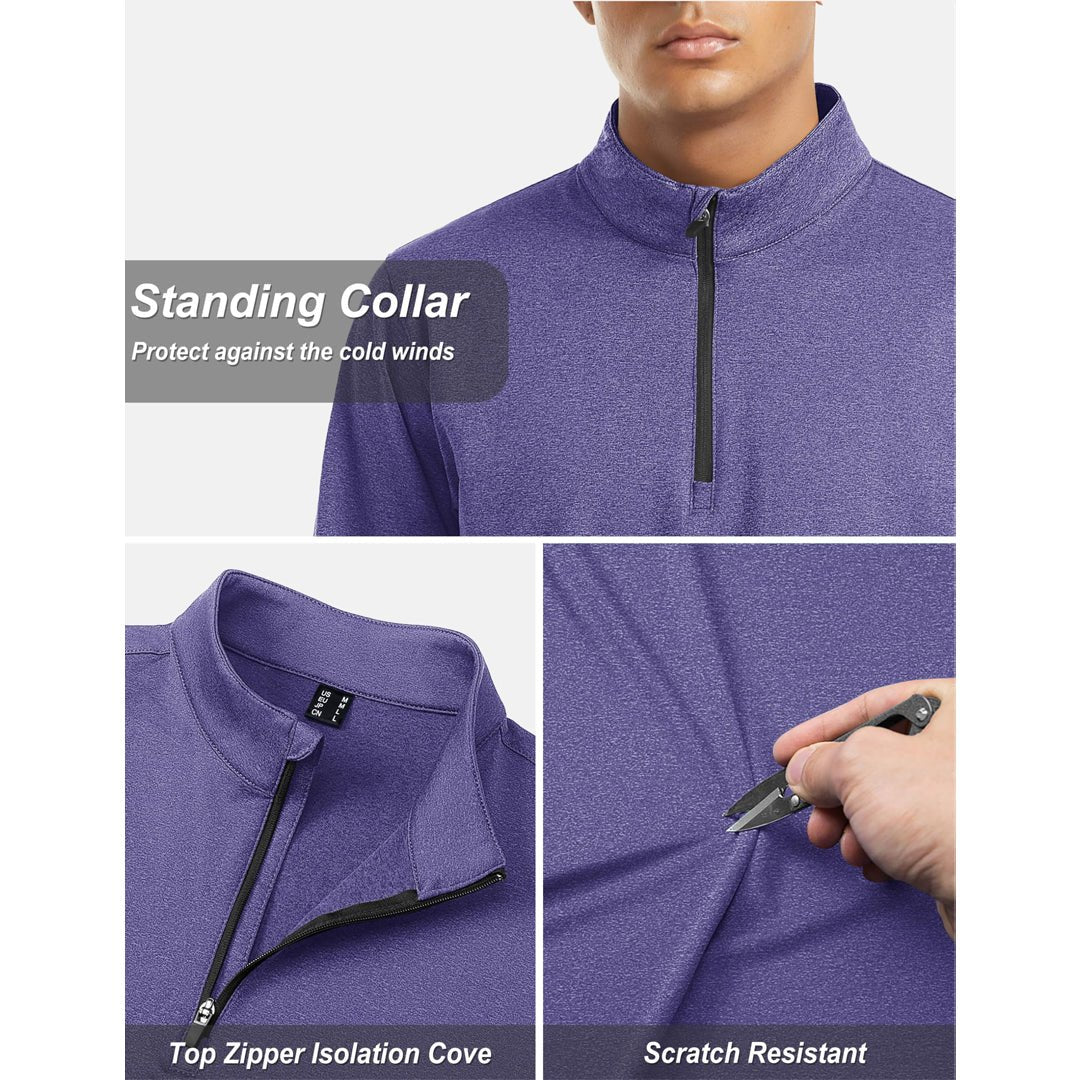 Men's Quarter Zip Thermal Fleece Lined Pullover Sweatshirt