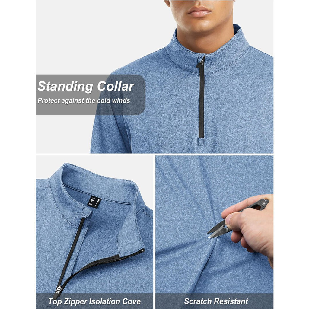 Men's Quarter Zip Thermal Fleece Lined Pullover Sweatshirt