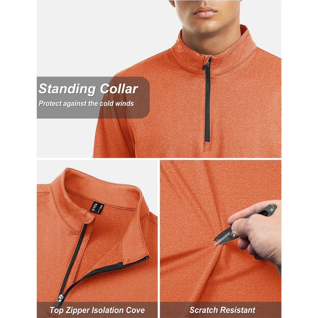 Men's Quarter Zip Thermal Fleece Lined Pullover Sweatshirt