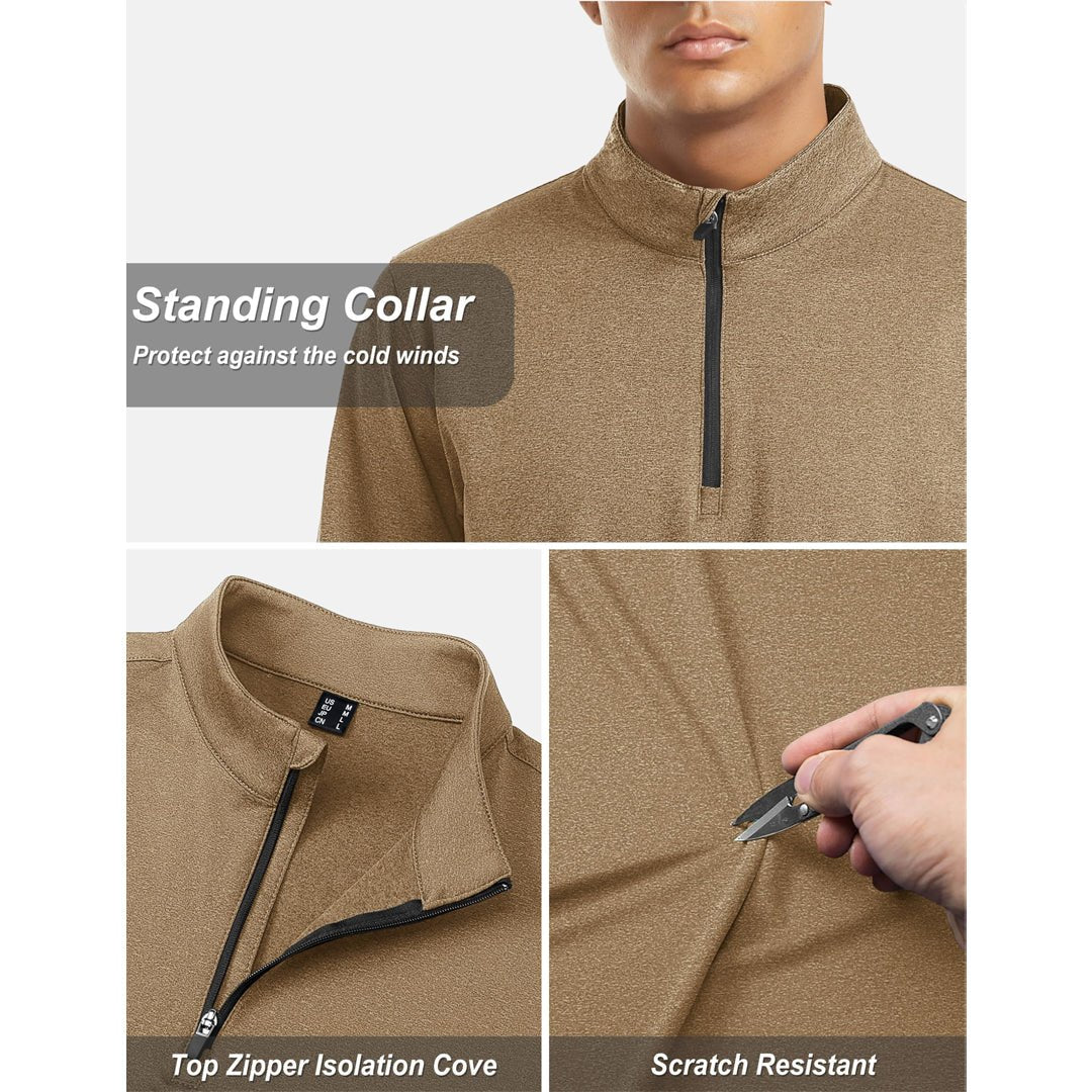 Men's Quarter Zip Thermal Fleece Lined Pullover Sweatshirt