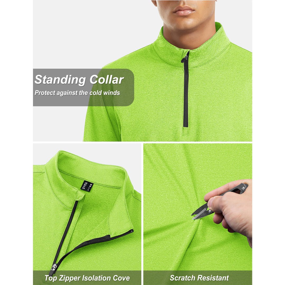 Men's Quarter Zip Thermal Fleece Lined Pullover Sweatshirt
