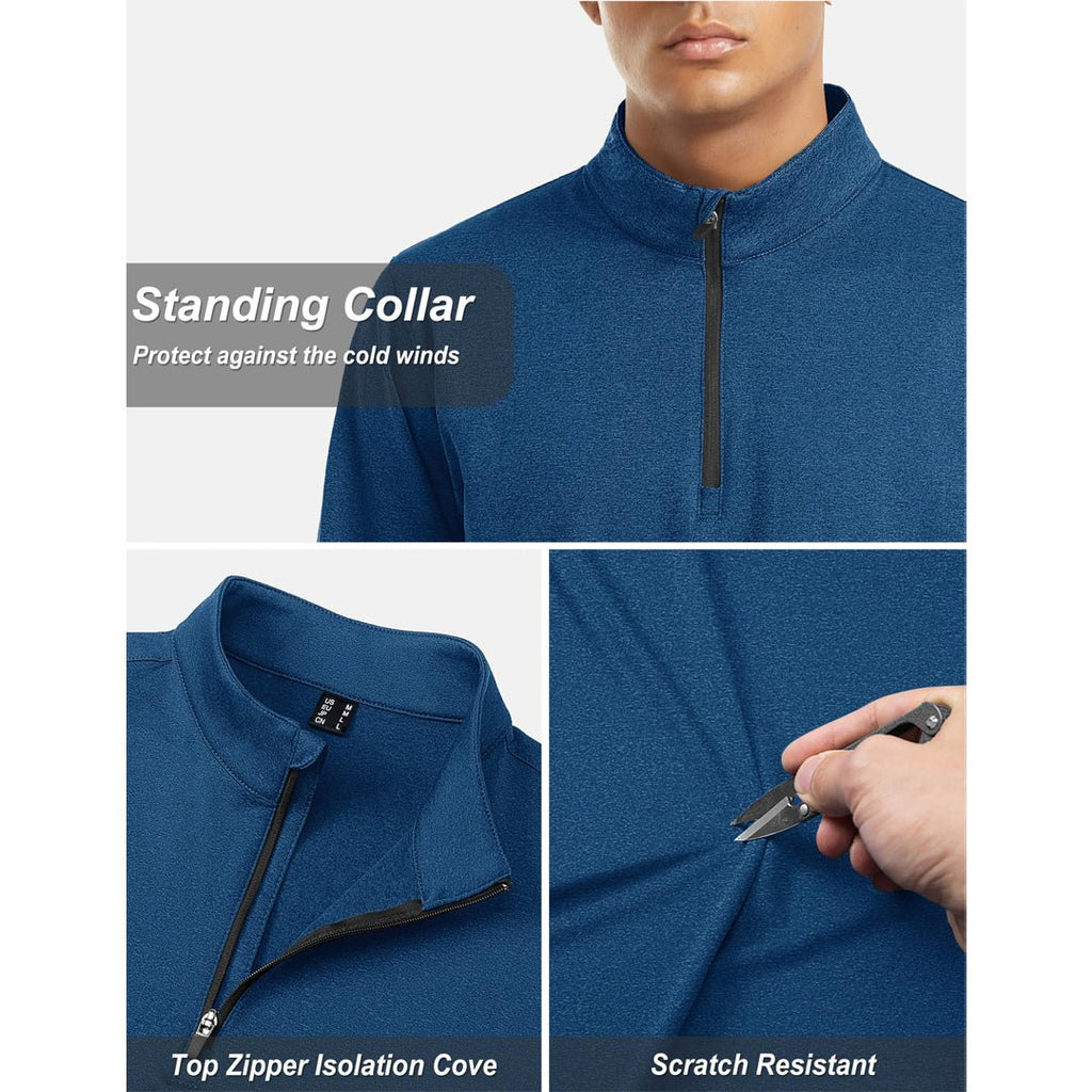 Men's Quarter Zip Thermal Fleece Lined Pullover Sweatshirt