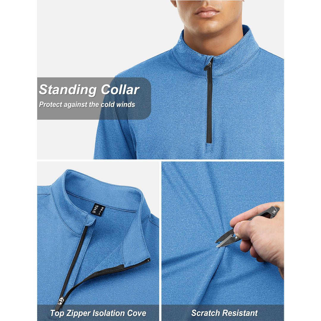 Men's Quarter Zip Thermal Fleece Lined Pullover Sweatshirt