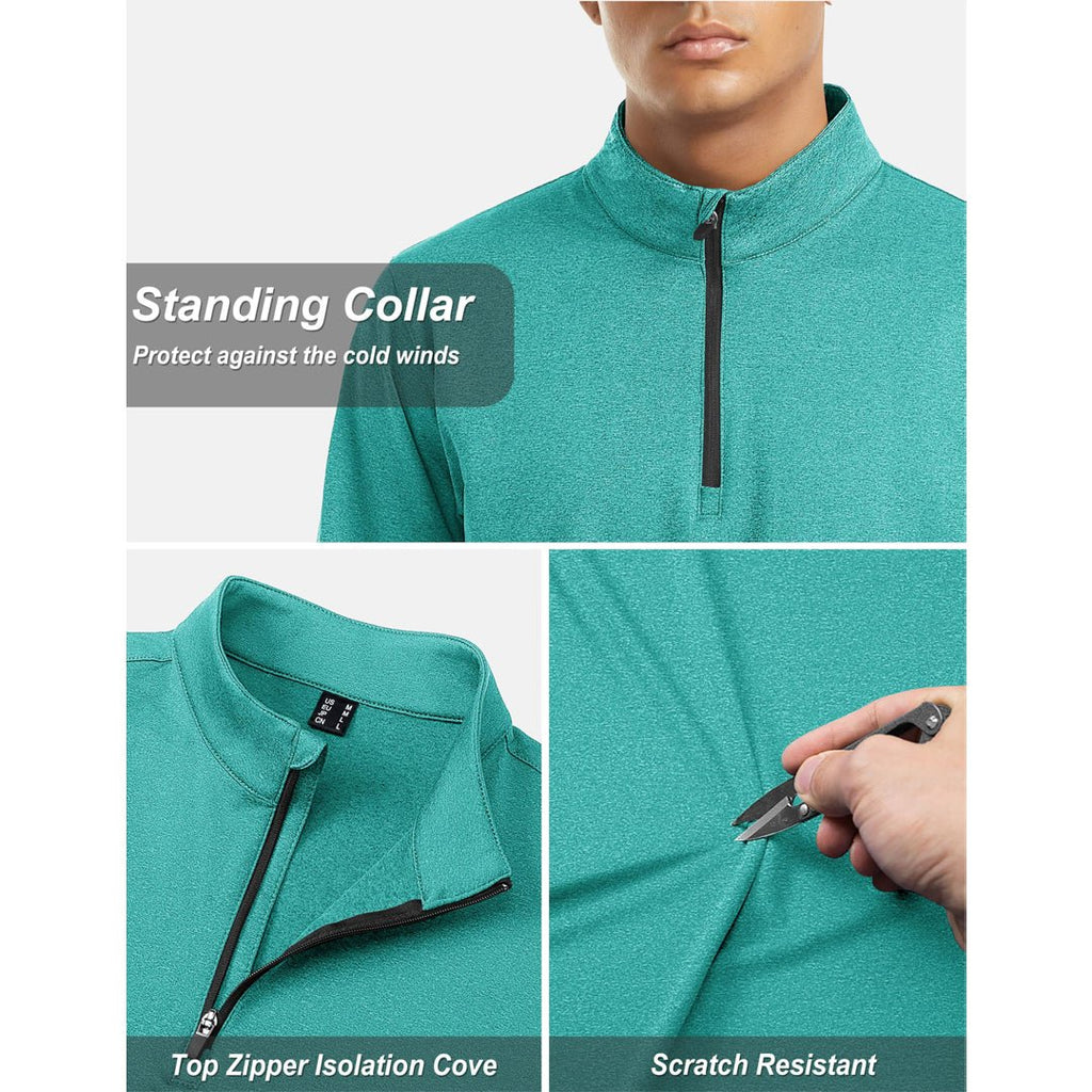 Men's Quarter Zip Thermal Fleece Lined Pullover Sweatshirt