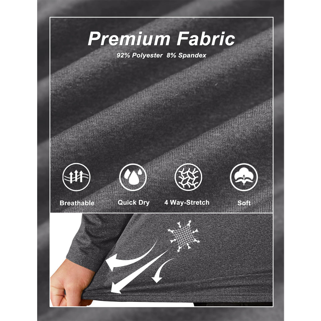 Men's Quarter Zip Thermal Fleece Lined Pullover Sweatshirt