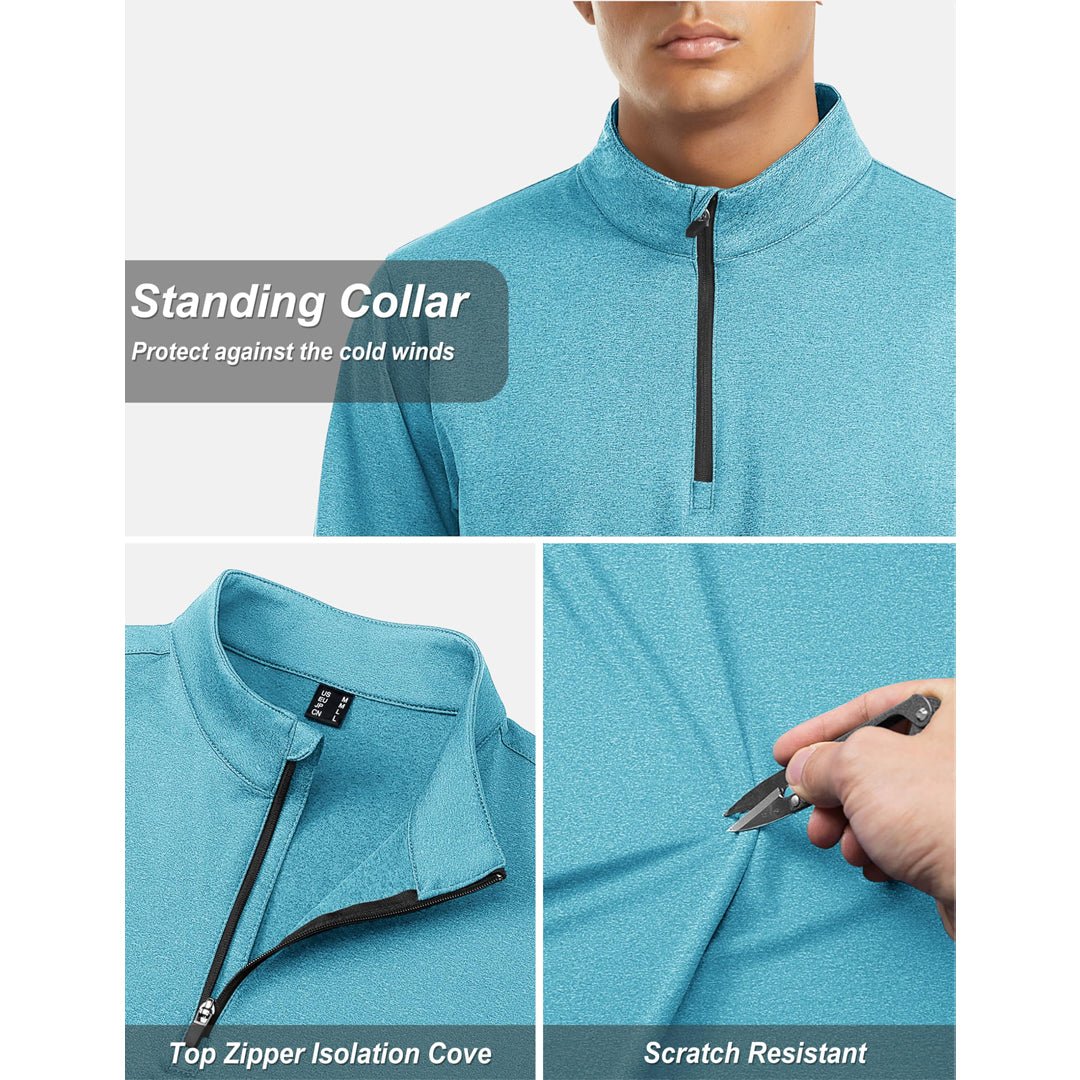 Men's Quarter Zip Thermal Fleece Lined Pullover Sweatshirt
