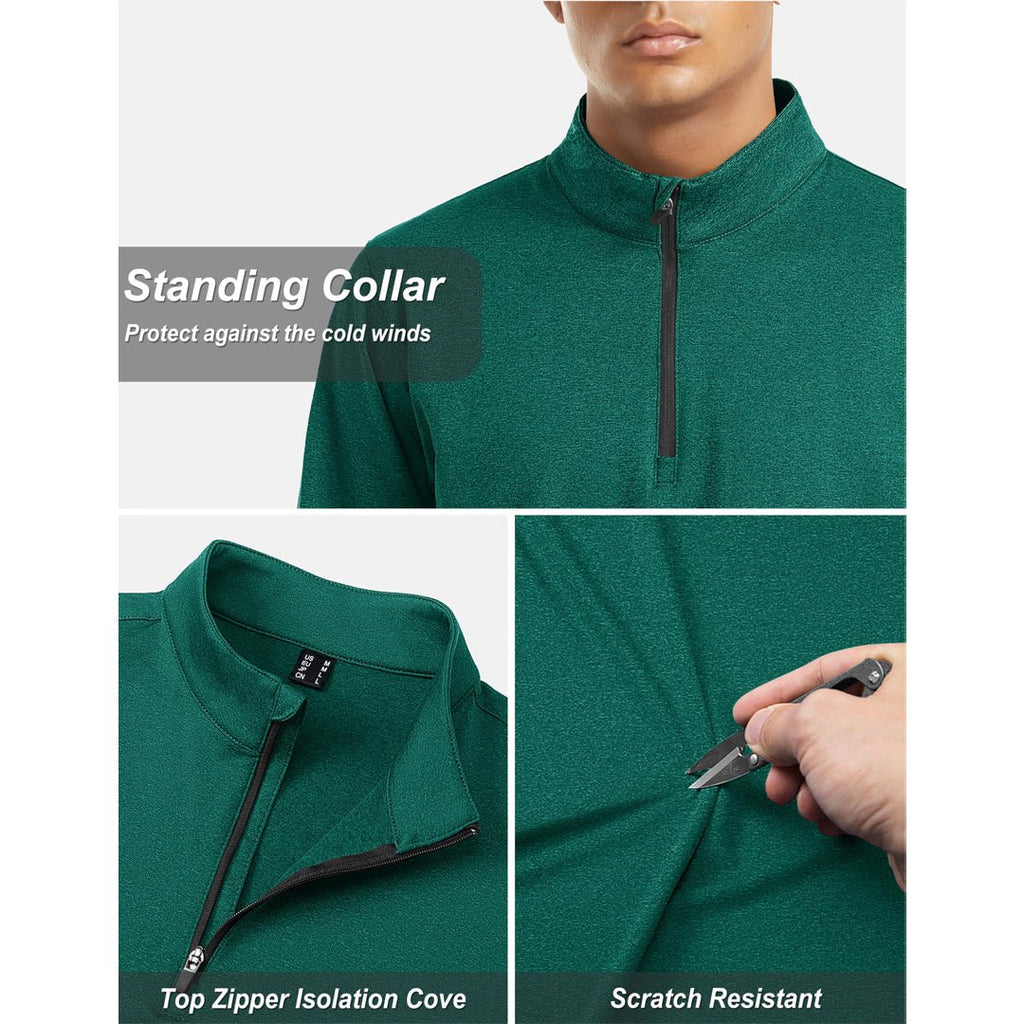 Men's Quarter Zip Thermal Fleece Lined Pullover Sweatshirt