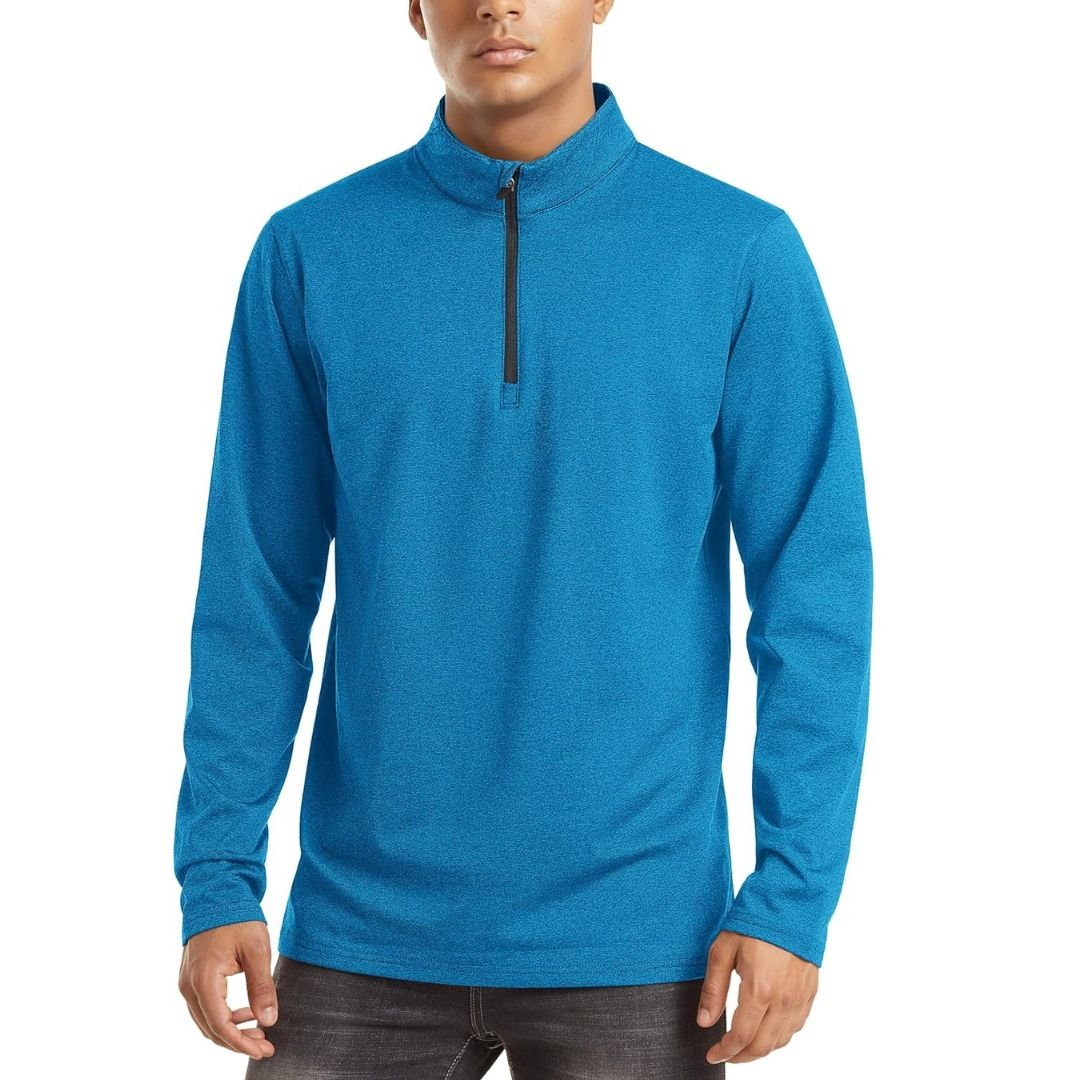 Men's Quarter Zip Thermal Fleece Lined Pullover Sweatshirt