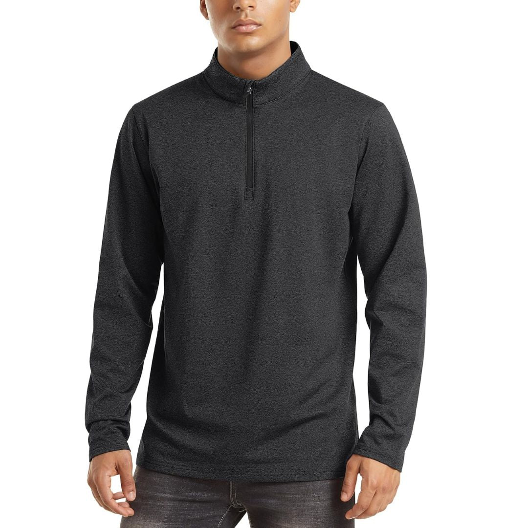 Men's Quarter Zip Thermal Fleece Lined Pullover Sweatshirt