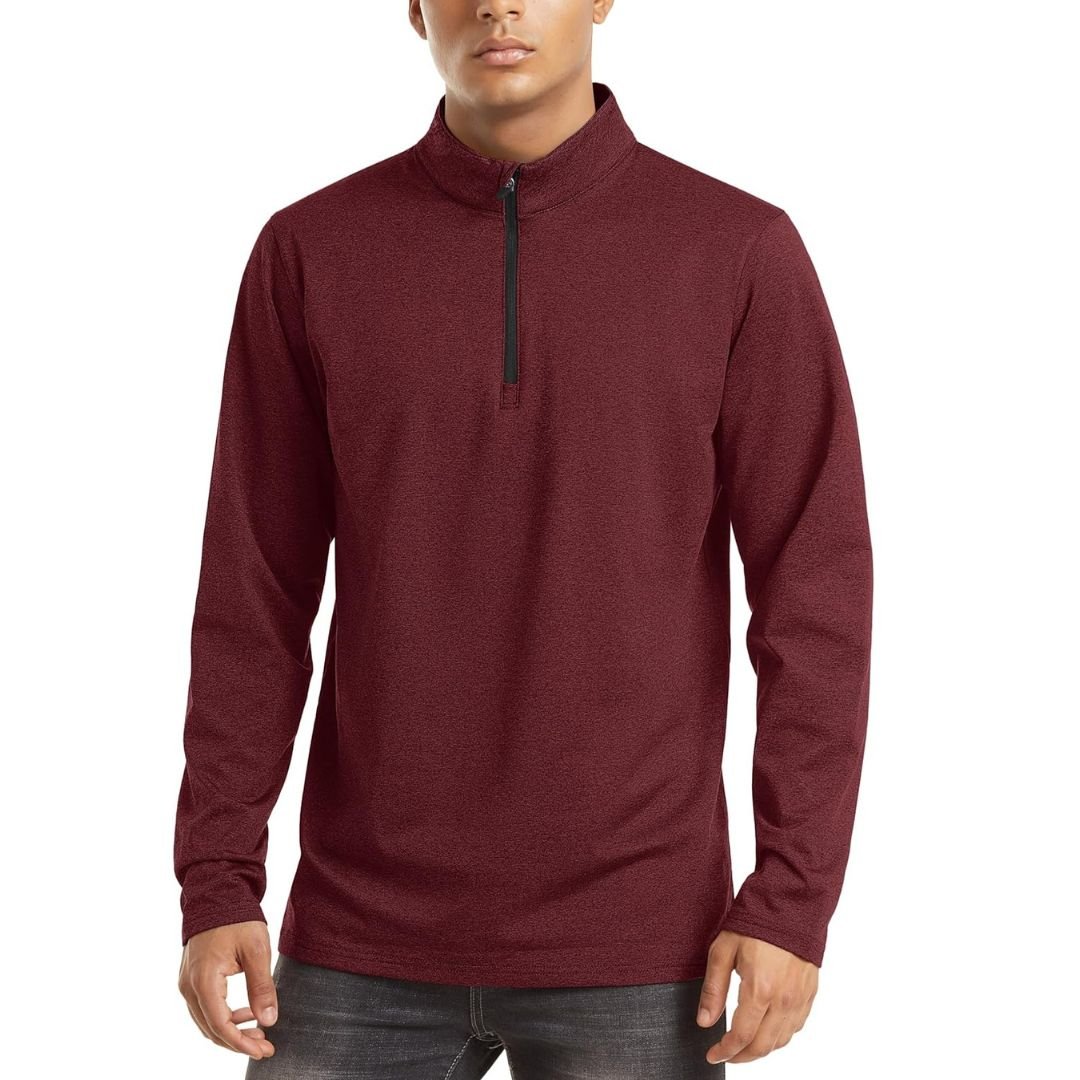 Men's Quarter Zip Thermal Fleece Lined Pullover Sweatshirt