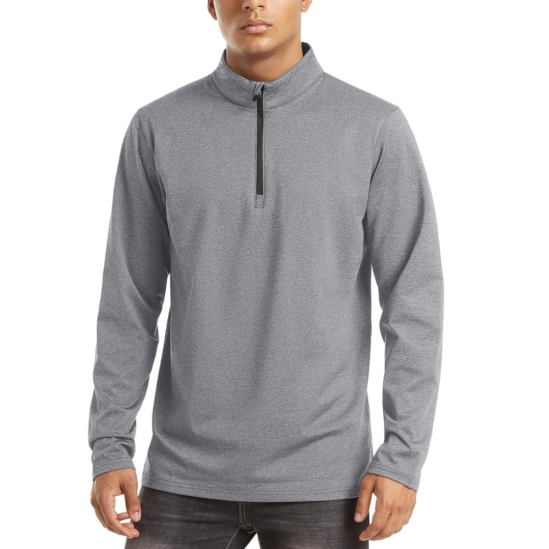Men's Quarter Zip Thermal Fleece Lined Pullover Sweatshirt