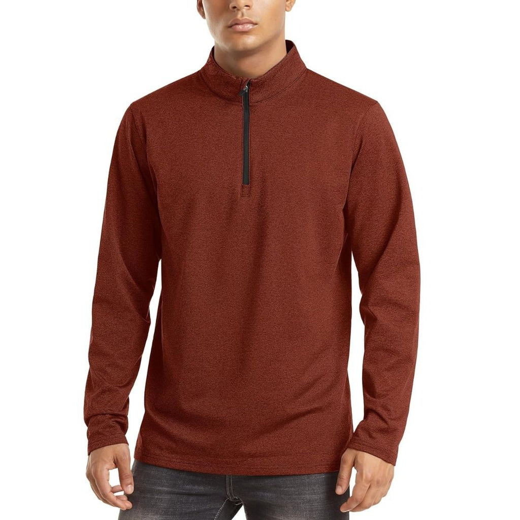 Men's Quarter Zip Thermal Fleece Lined Pullover Sweatshirt