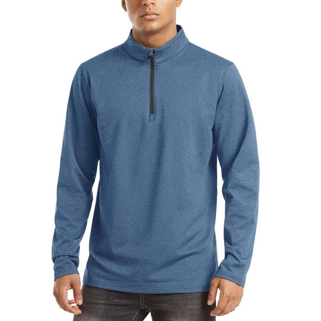Men's Quarter Zip Thermal Fleece Lined Pullover Sweatshirt