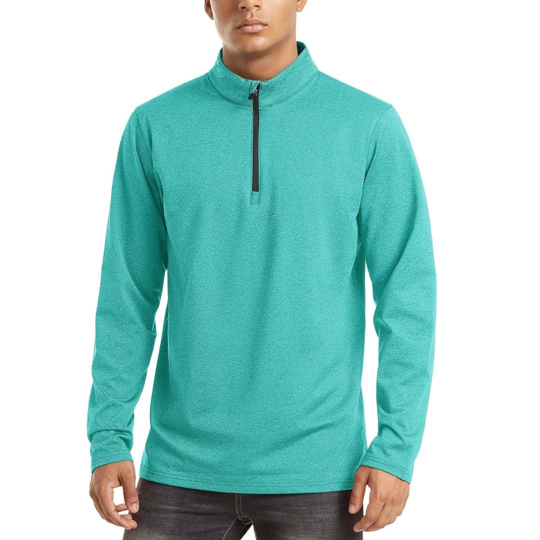 Men's Quarter Zip Thermal Fleece Lined Pullover Sweatshirt