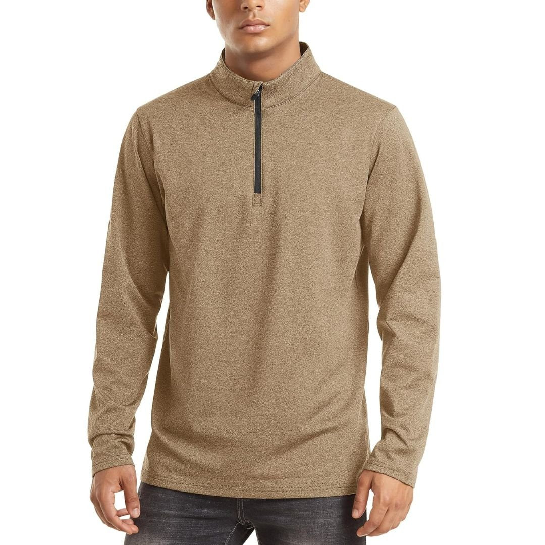 Men's Quarter Zip Thermal Fleece Lined Pullover Sweatshirt