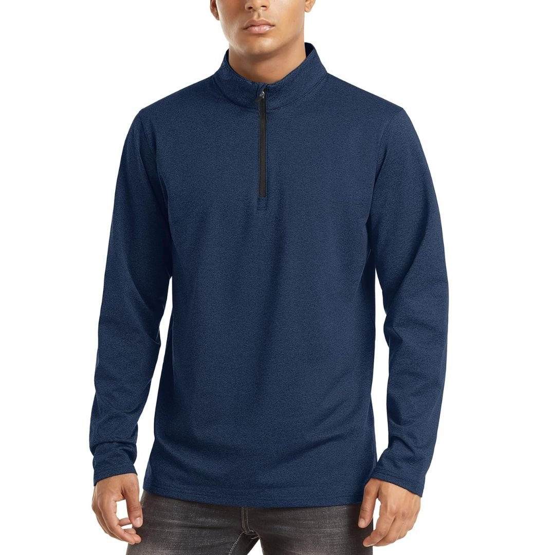 Men's Quarter Zip Thermal Fleece Lined Pullover Sweatshirt