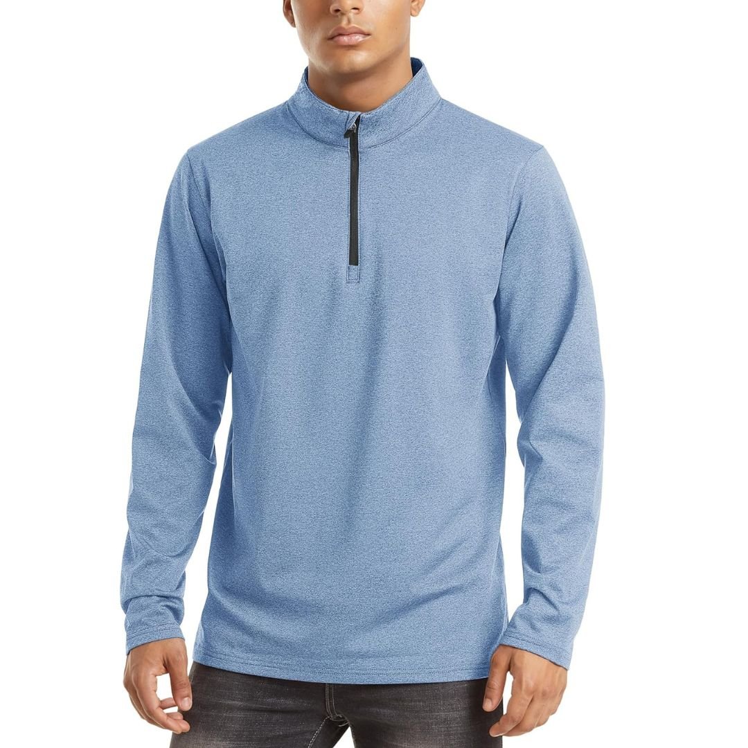 Men's Quarter Zip Thermal Fleece Lined Pullover Sweatshirt