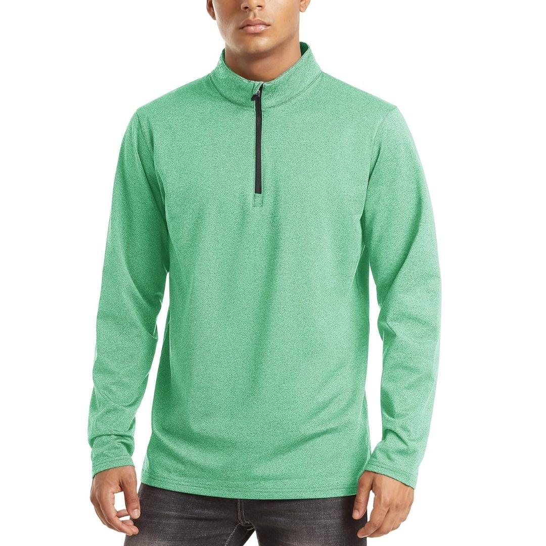 Men's Quarter Zip Thermal Fleece Lined Pullover Sweatshirt